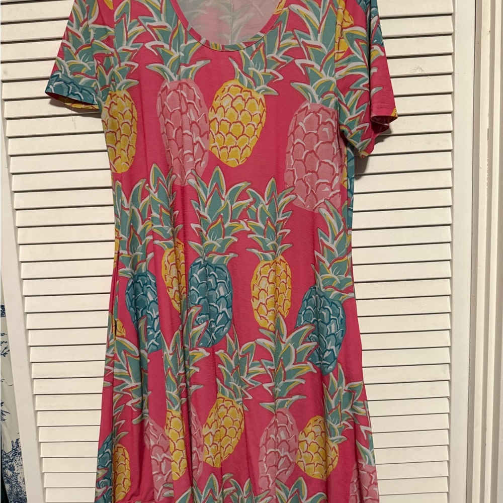 Simply Southern Pink Pineapple Mini Dress